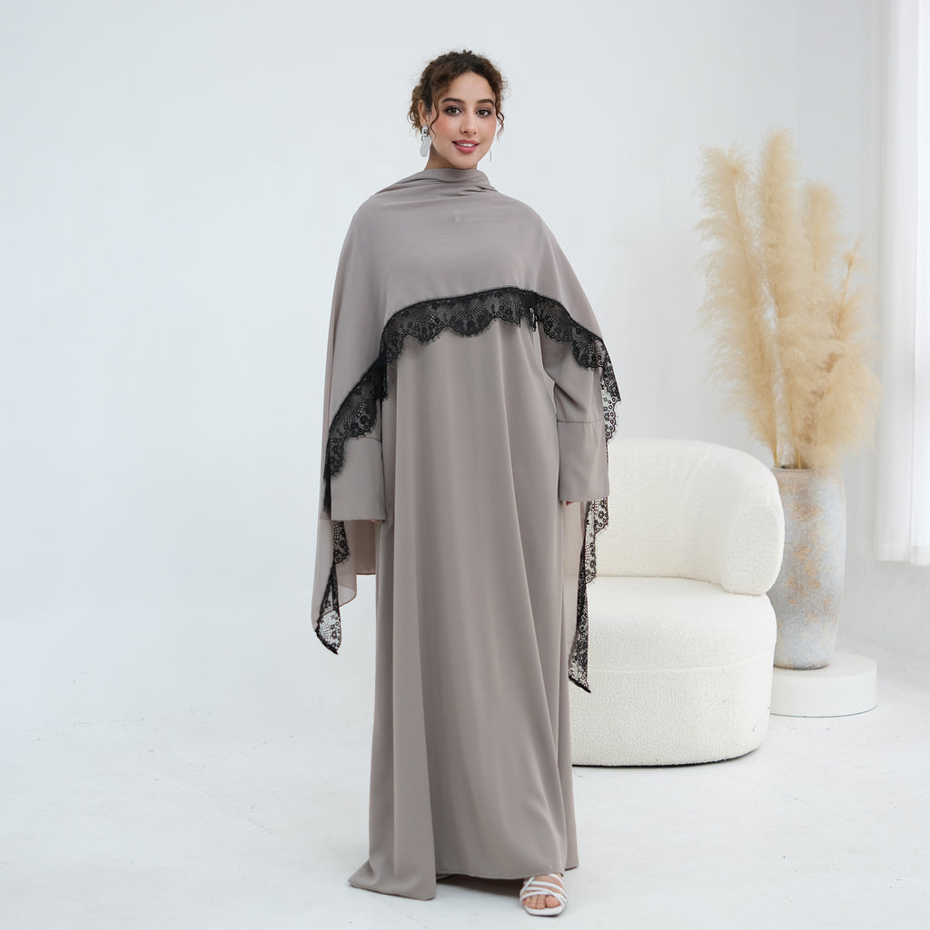 Noor Grace Zahra Lace Abaya Set