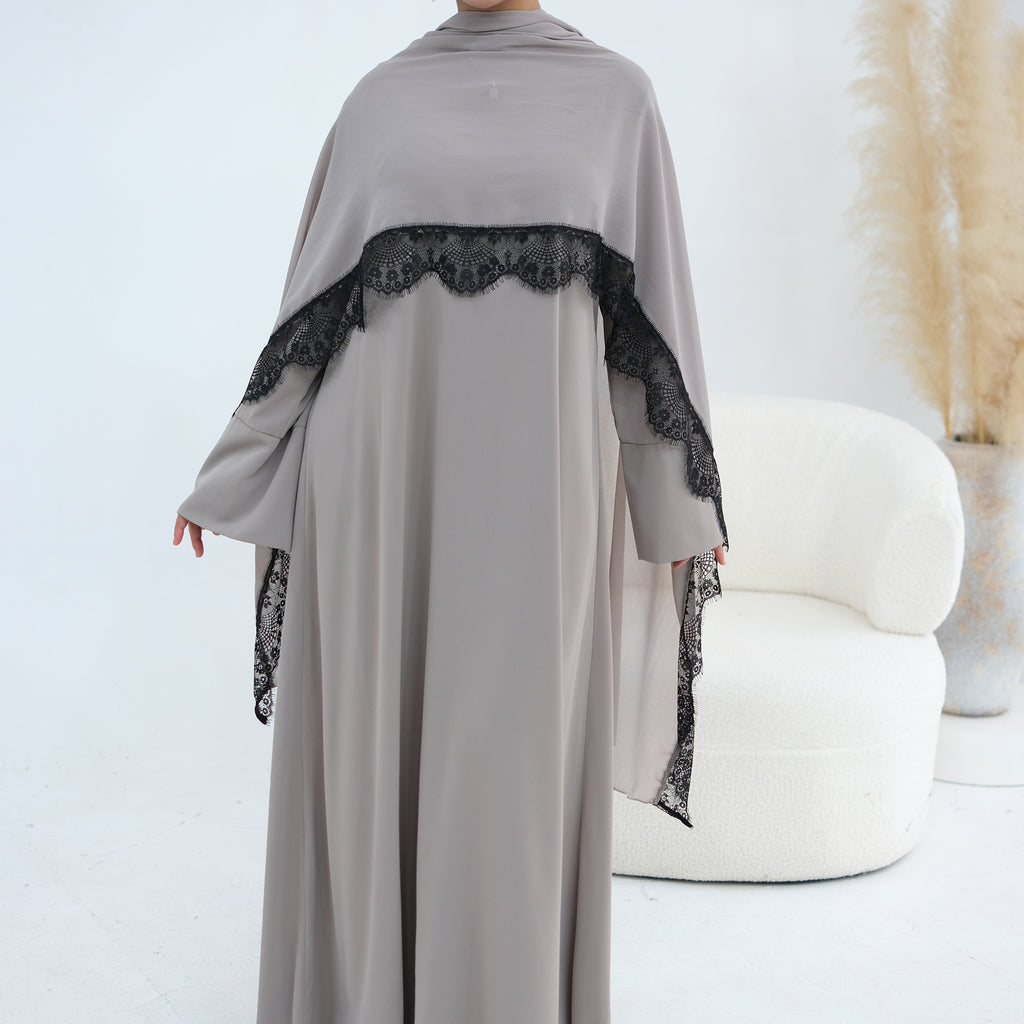 Noor Grace Zahra Lace Abaya Set