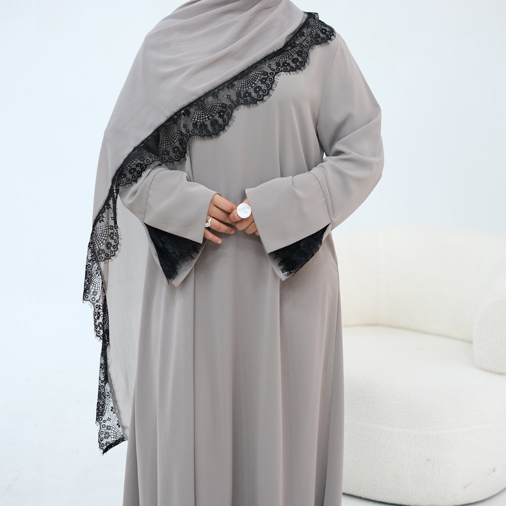 Noor Grace Zahra Lace Abaya Set