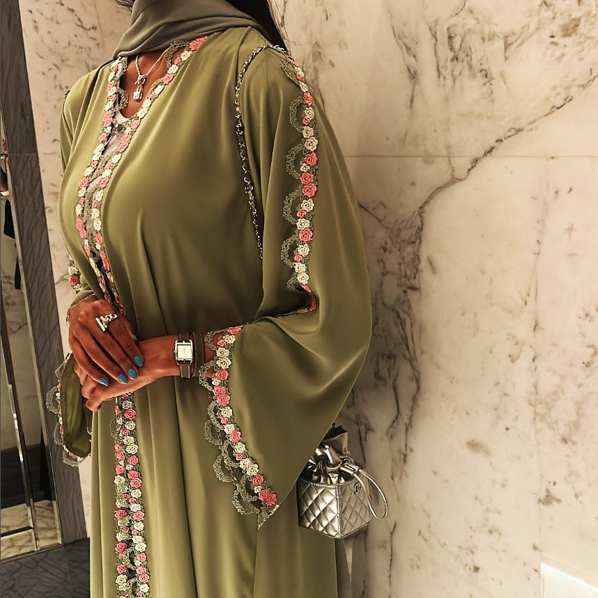 Samara Lace-Floral Abaya