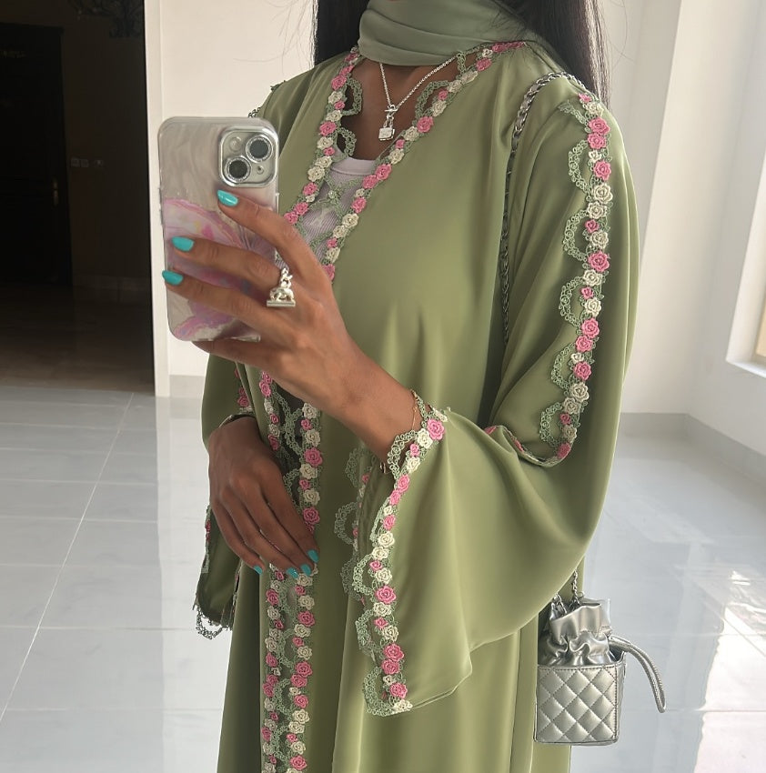 Samara Lace-Floral Abaya