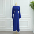 Royal Blue Full-Sleeve Nida Inner Abaya - Noor & Grace