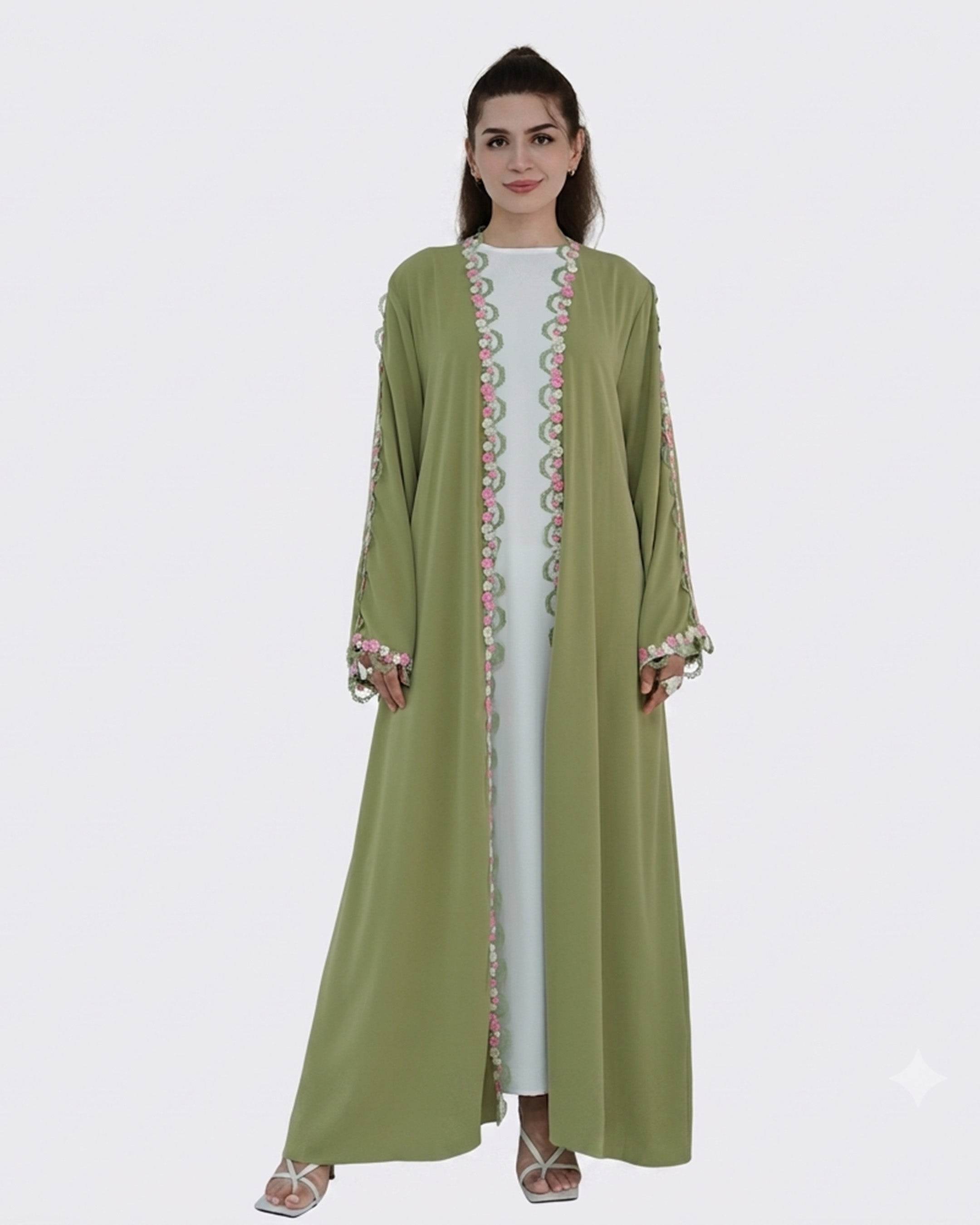 Samara Lace-Floral Abaya - Noor & Grace