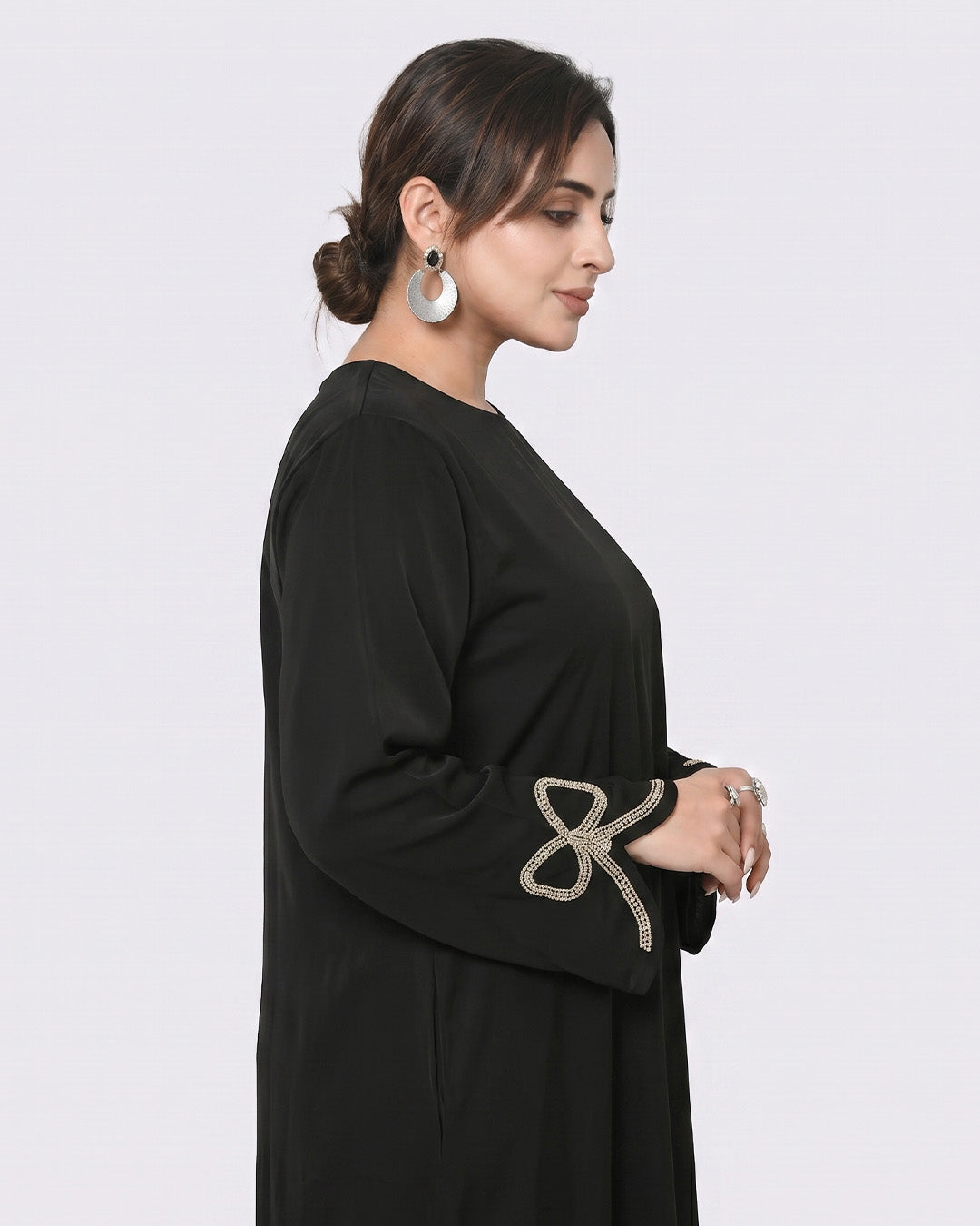 Split-Sleeve Bow Dubai Abaya - Noor & Grace