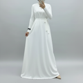 White Sleeveless Nida Inner Dress - Noor & Grace