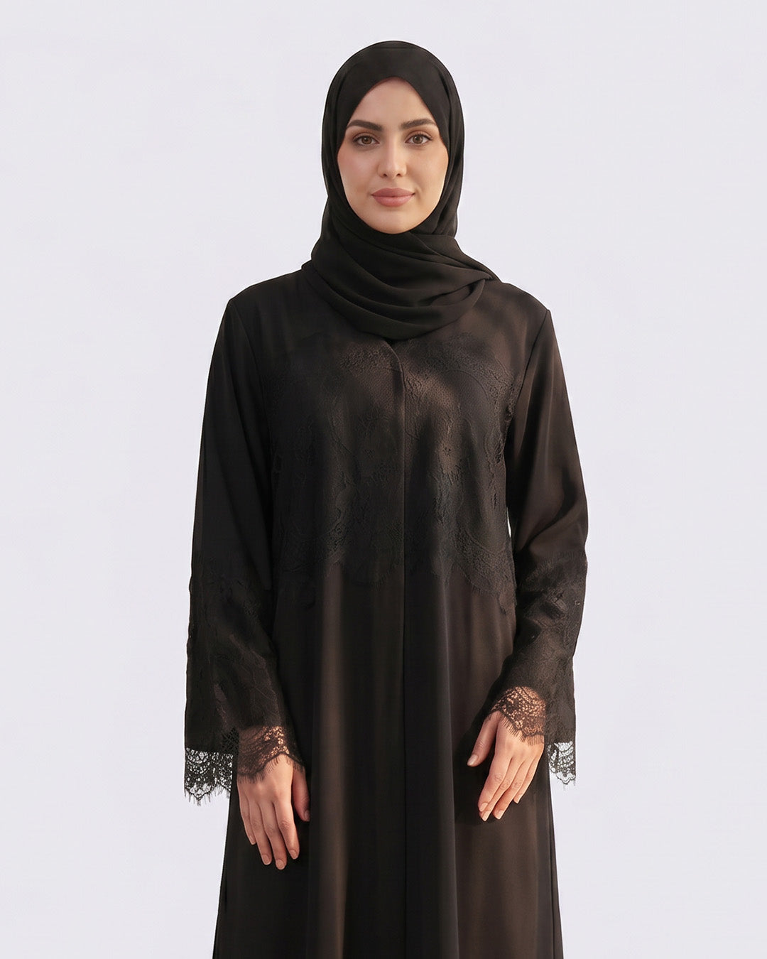 Yasmin Nida Lace Patchwork Abaya - Noor & Grace