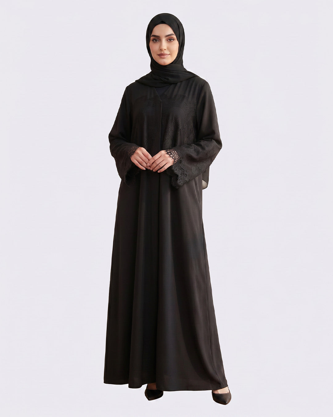 Yasmin Nida Lace Patchwork Abaya - Noor & Grace