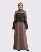 Yasmin Nida Lace Patchwork Abaya - Noor & Grace