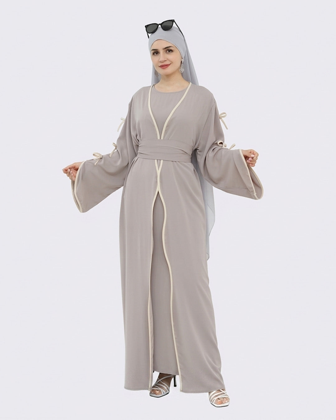 Zaynah Flex Nida Bow Abaya Set - Noor & Grace