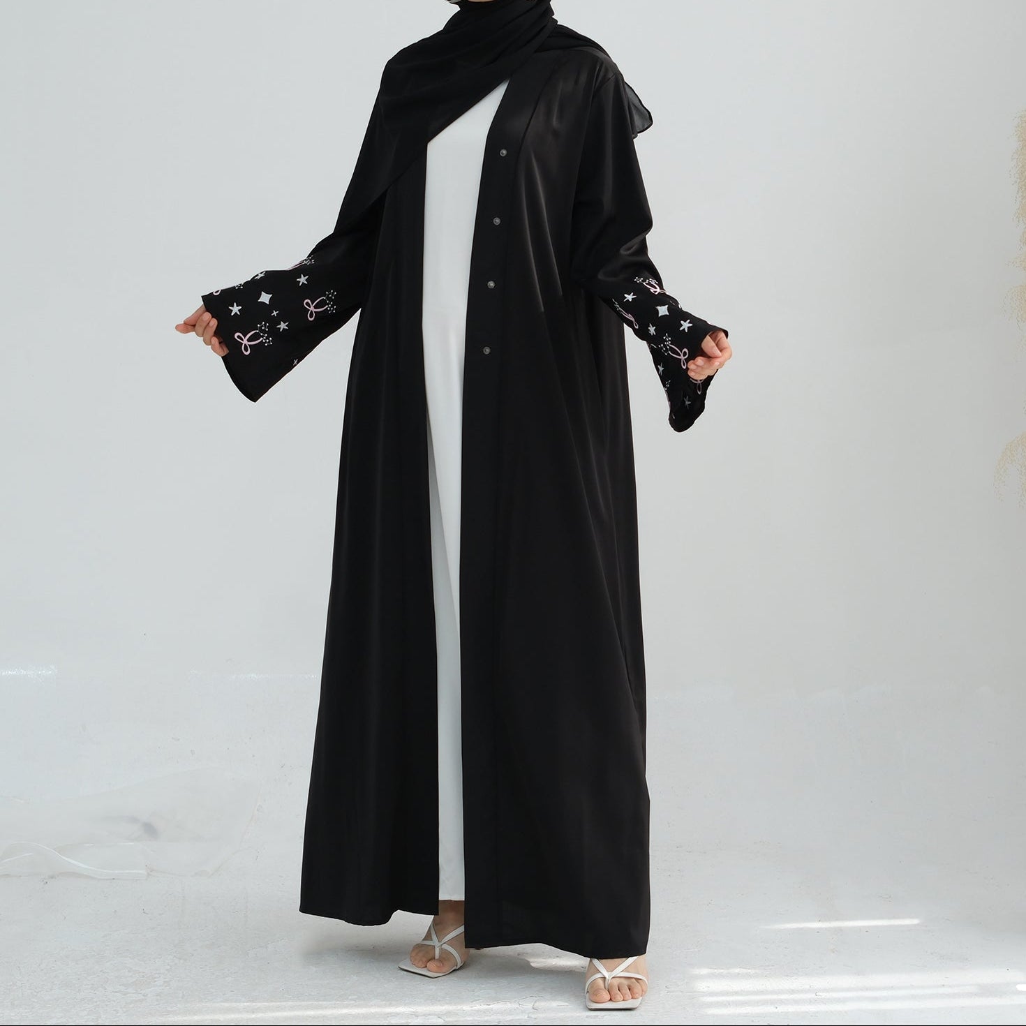 Zeena Embroidered Abaya - Noor & Grace