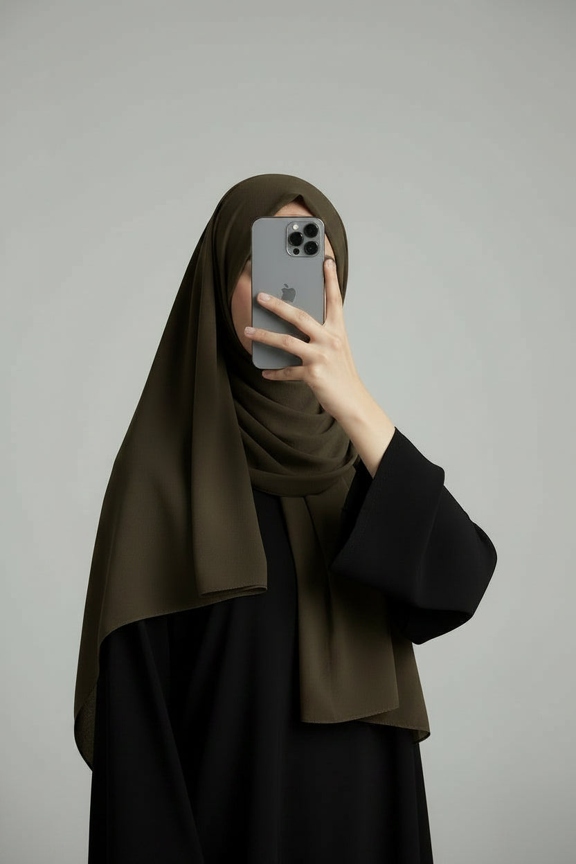 army-green-chiffon-hijab-noor-and-grace