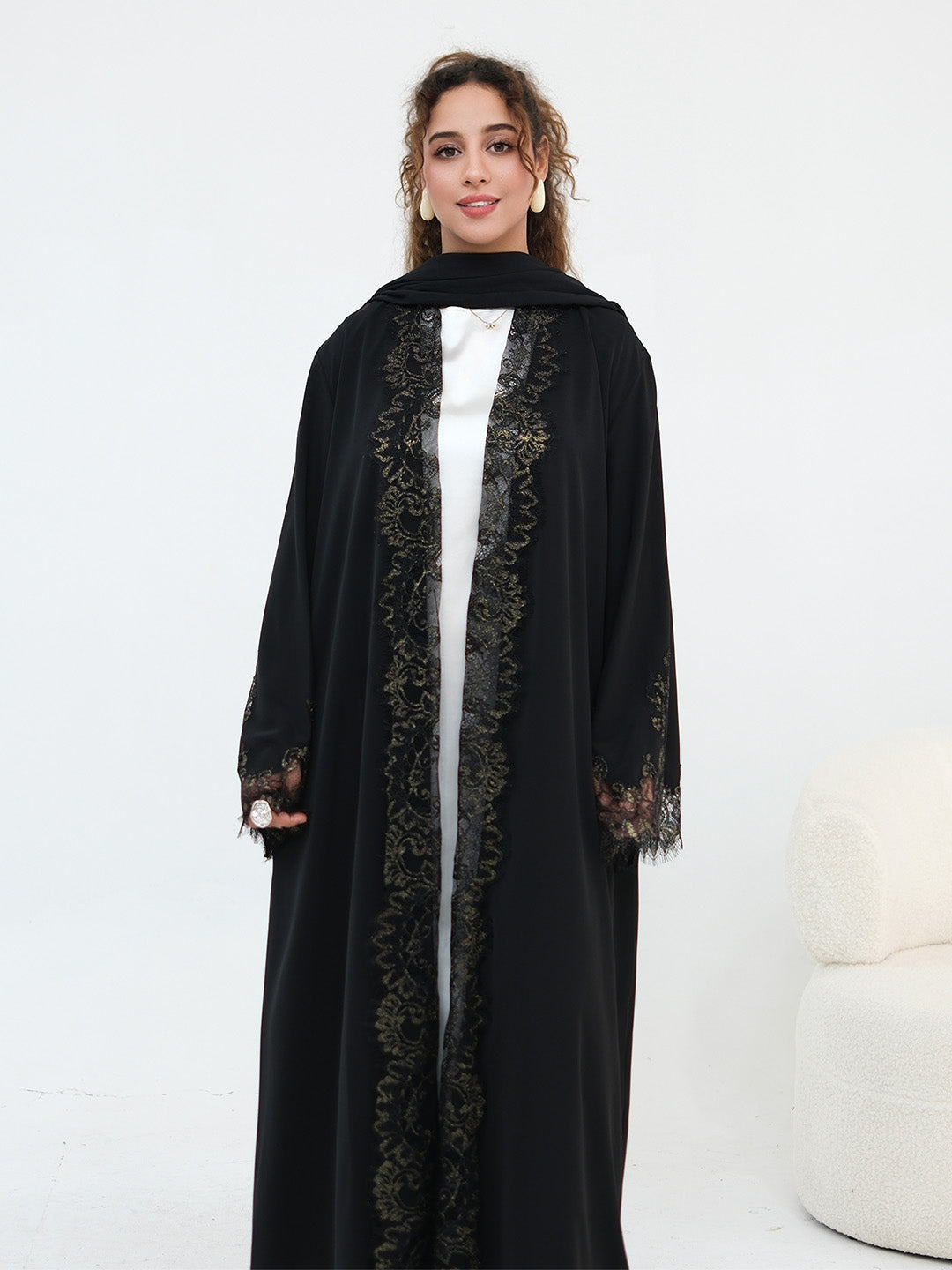 dubai-lace-trim-wide-sleeves-open-front-abaya-nida-black-noor-and-grace