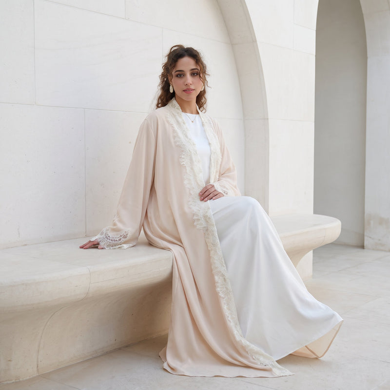 dubai-lace-trim-wide-sleeves-open-front-abaya-nida-champane-cream-noor-and-grace