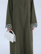 laylat-al-qamar-linen-cotton-abaya-army-green-noor-and-grace