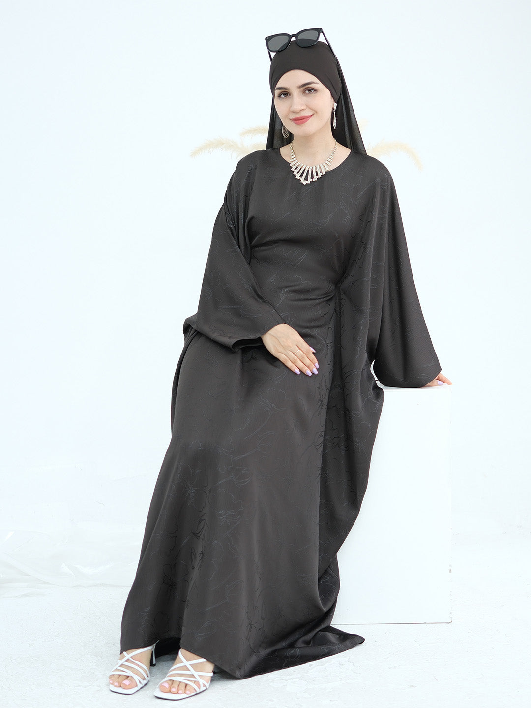 midnight-butterfly-satin-abaya-dark-coffee-noor-and-grace