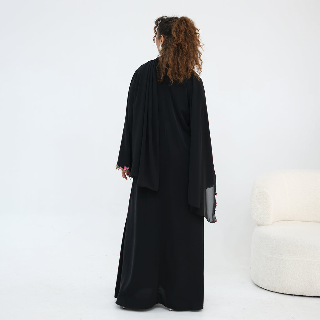 Nida Flower Lace Abaya Set