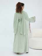 nida-flower-lace-abaya-set-green-noor-and-grace