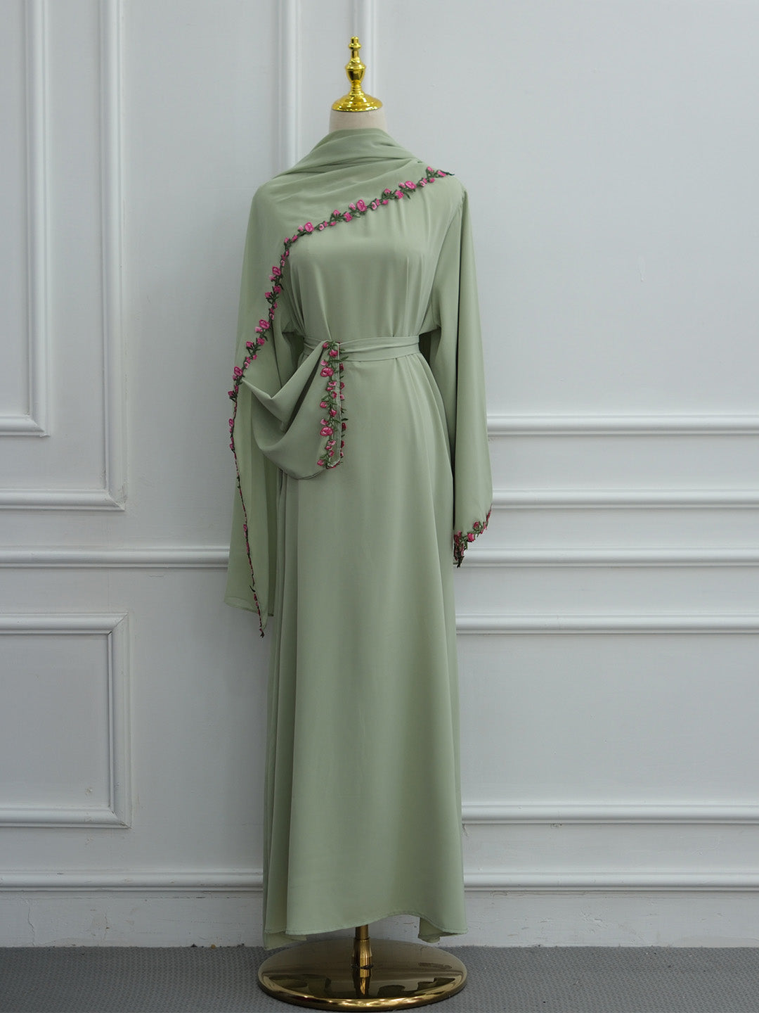 nida-flower-lace-abaya-set-green-noor-and-grace