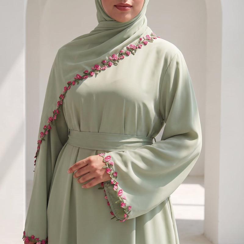 nida-flower-lace-abaya-set-green-noor-and-grace