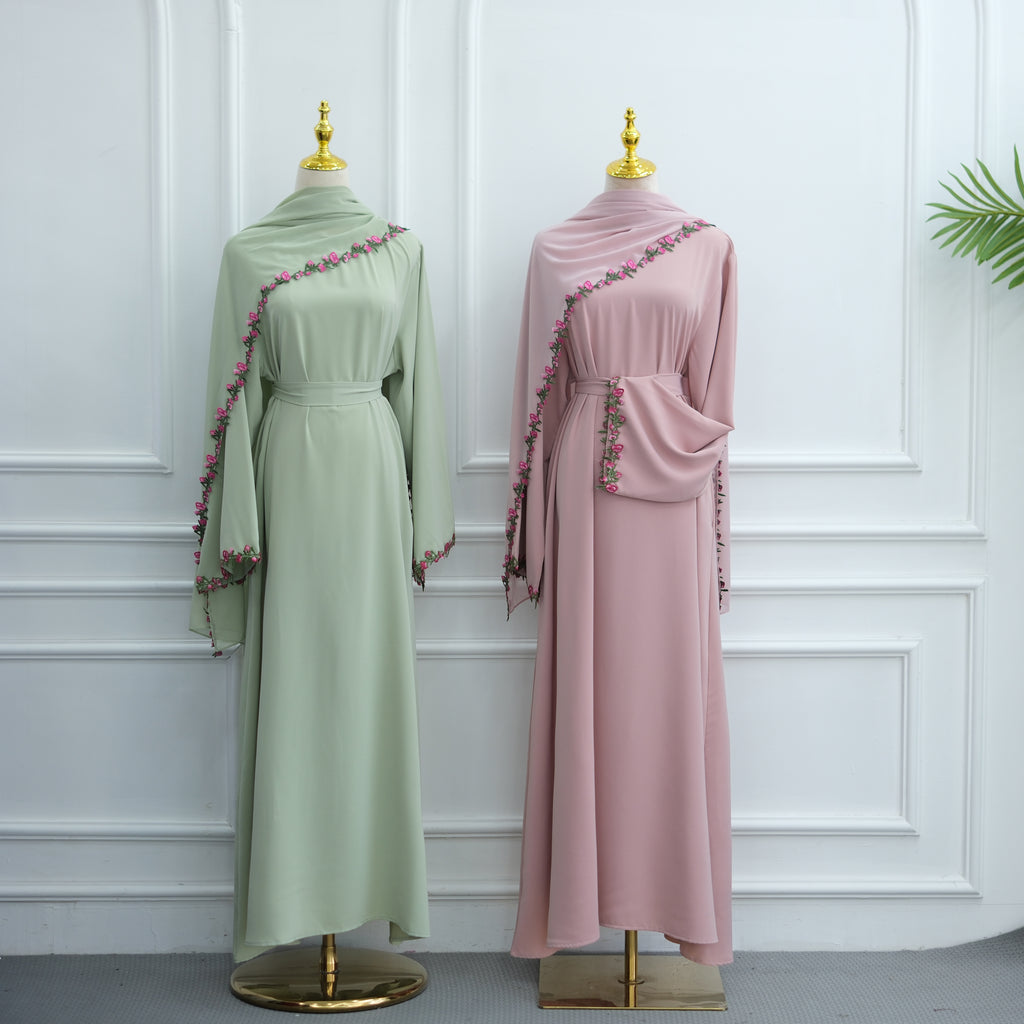 Nida Flower Lace Abaya Set