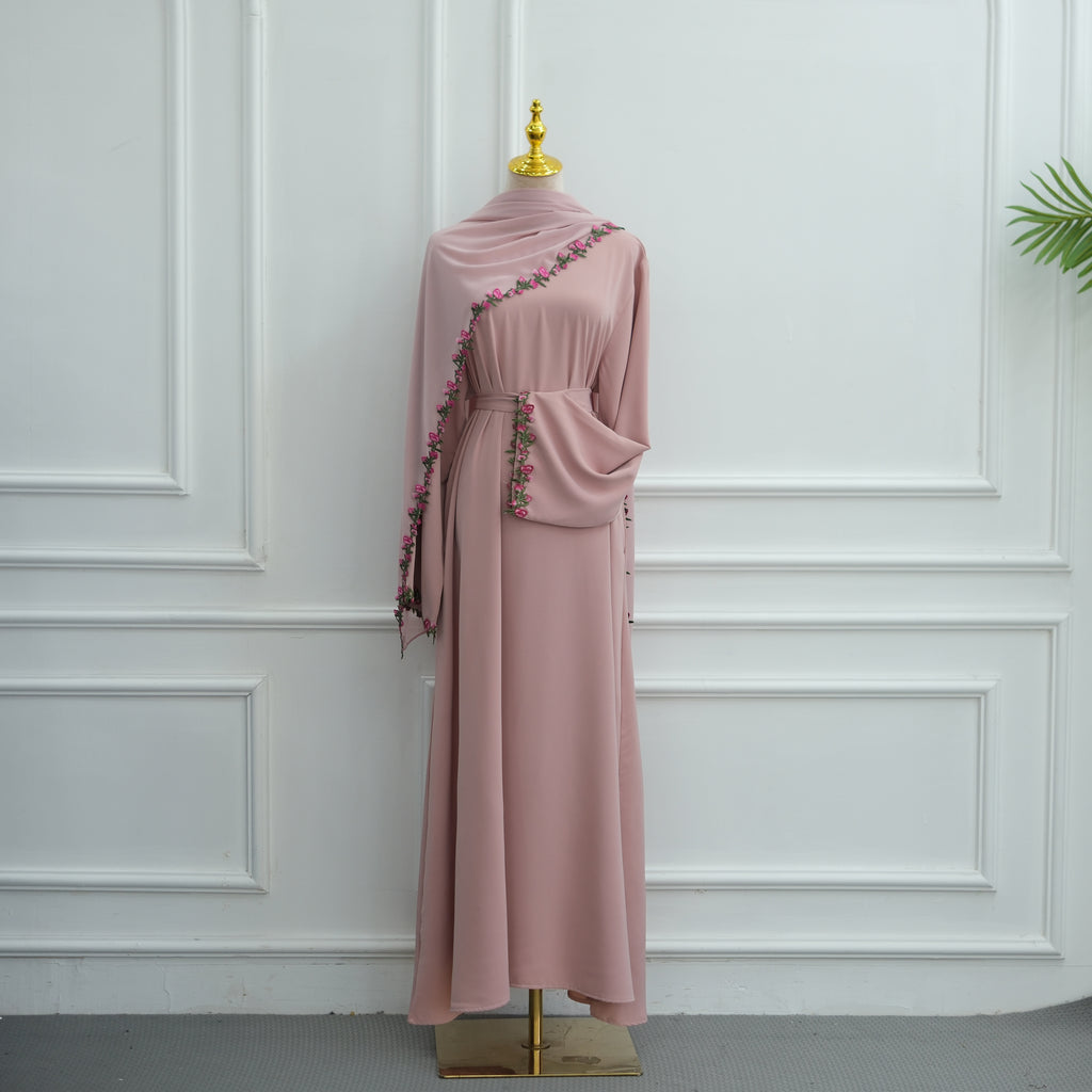 Nida Flower Lace Abaya Set