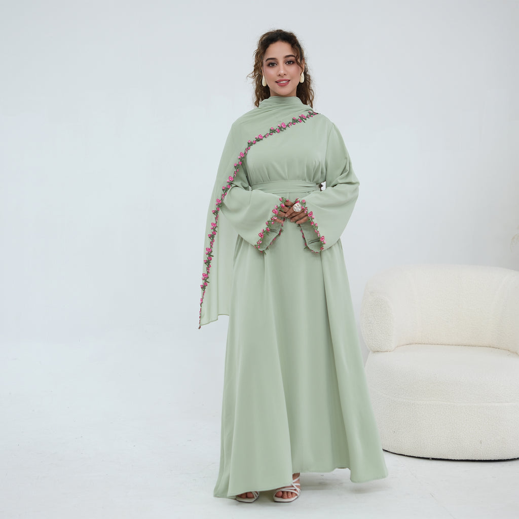 Nida Flower Lace Abaya Set