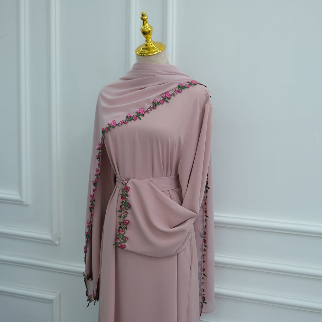 Nida Flower Lace Abaya Set