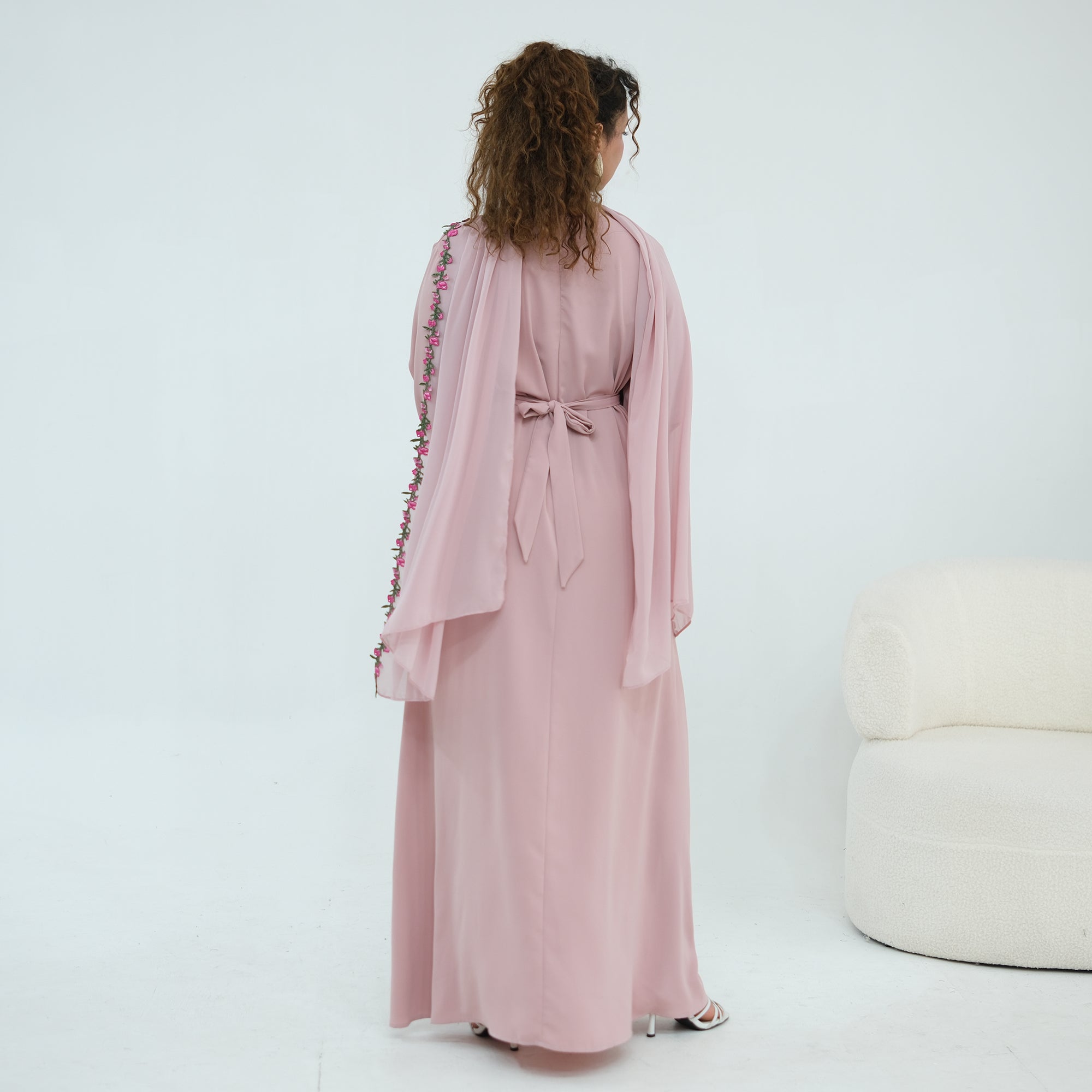 Nida Flower Lace Abaya Set