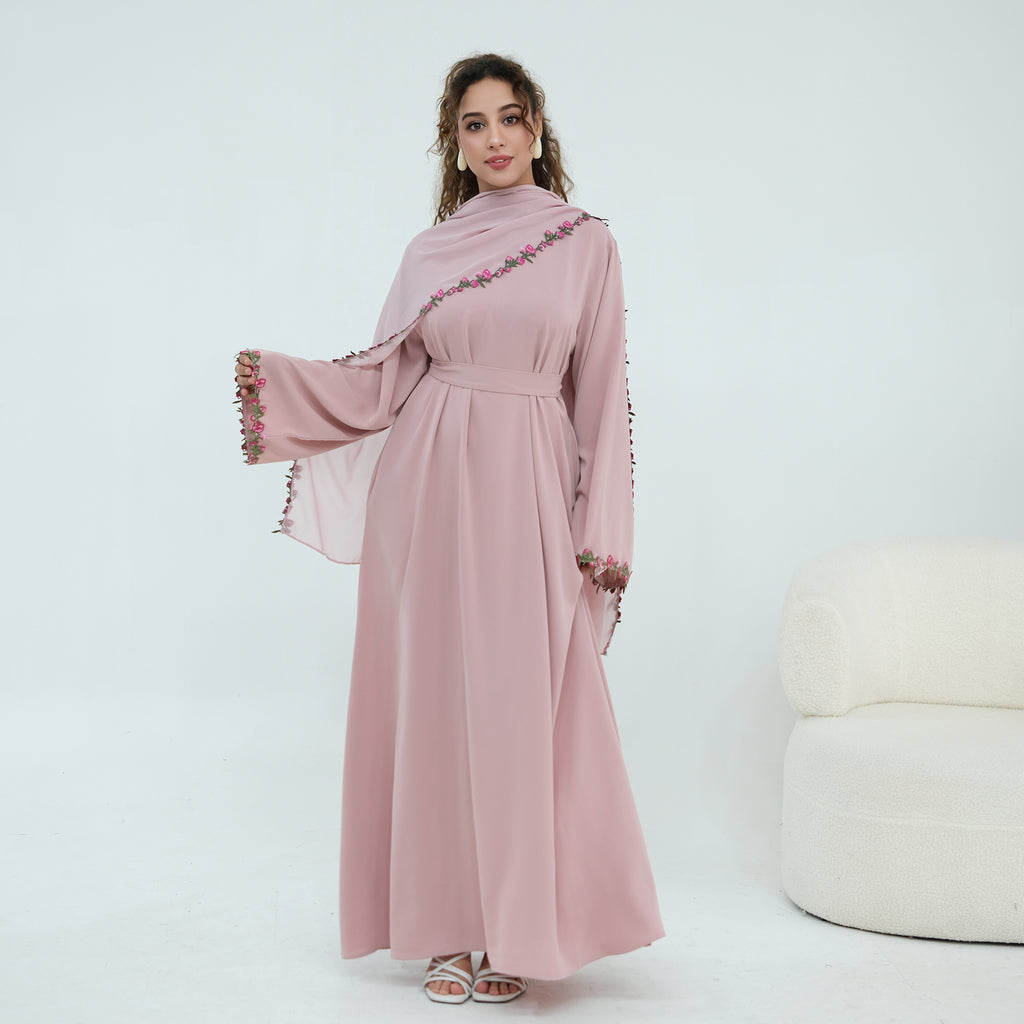 Nida Flower Lace Abaya Set