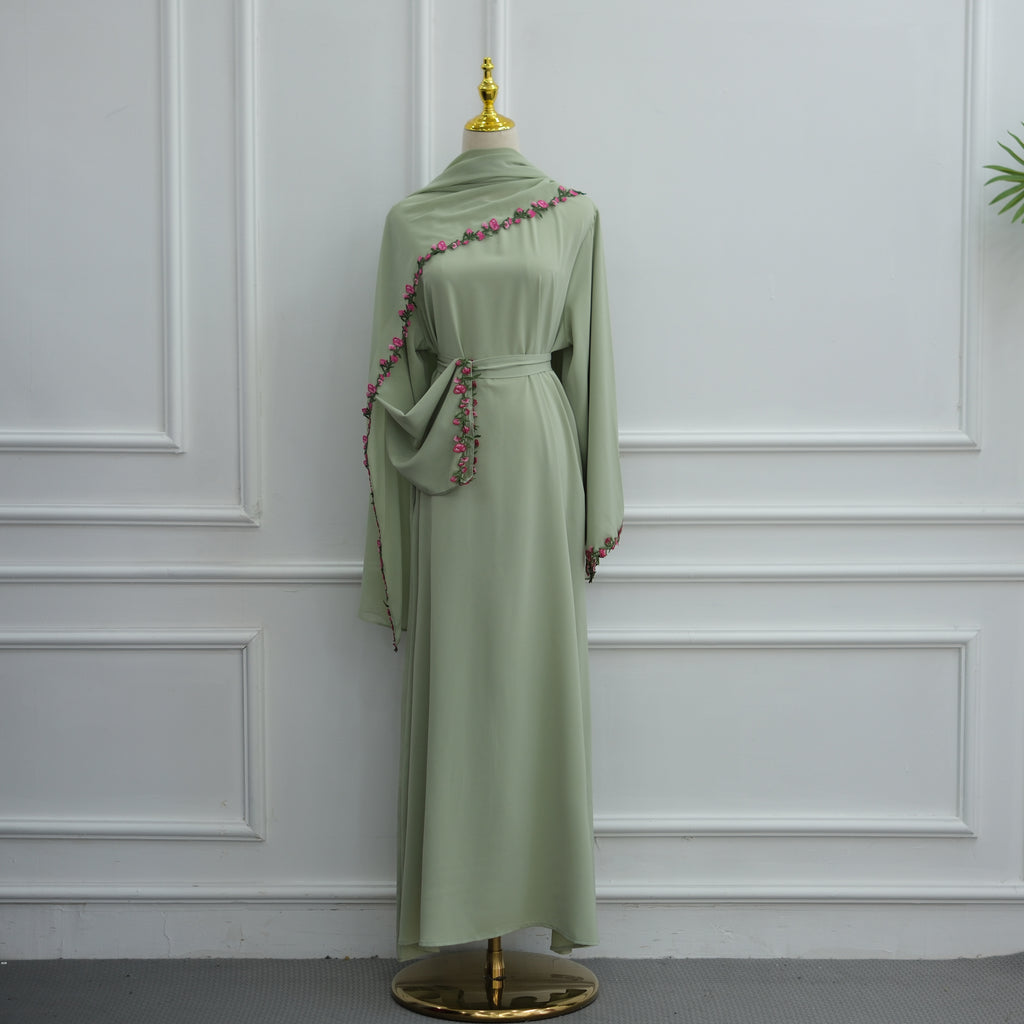 Nida Flower Lace Abaya Set
