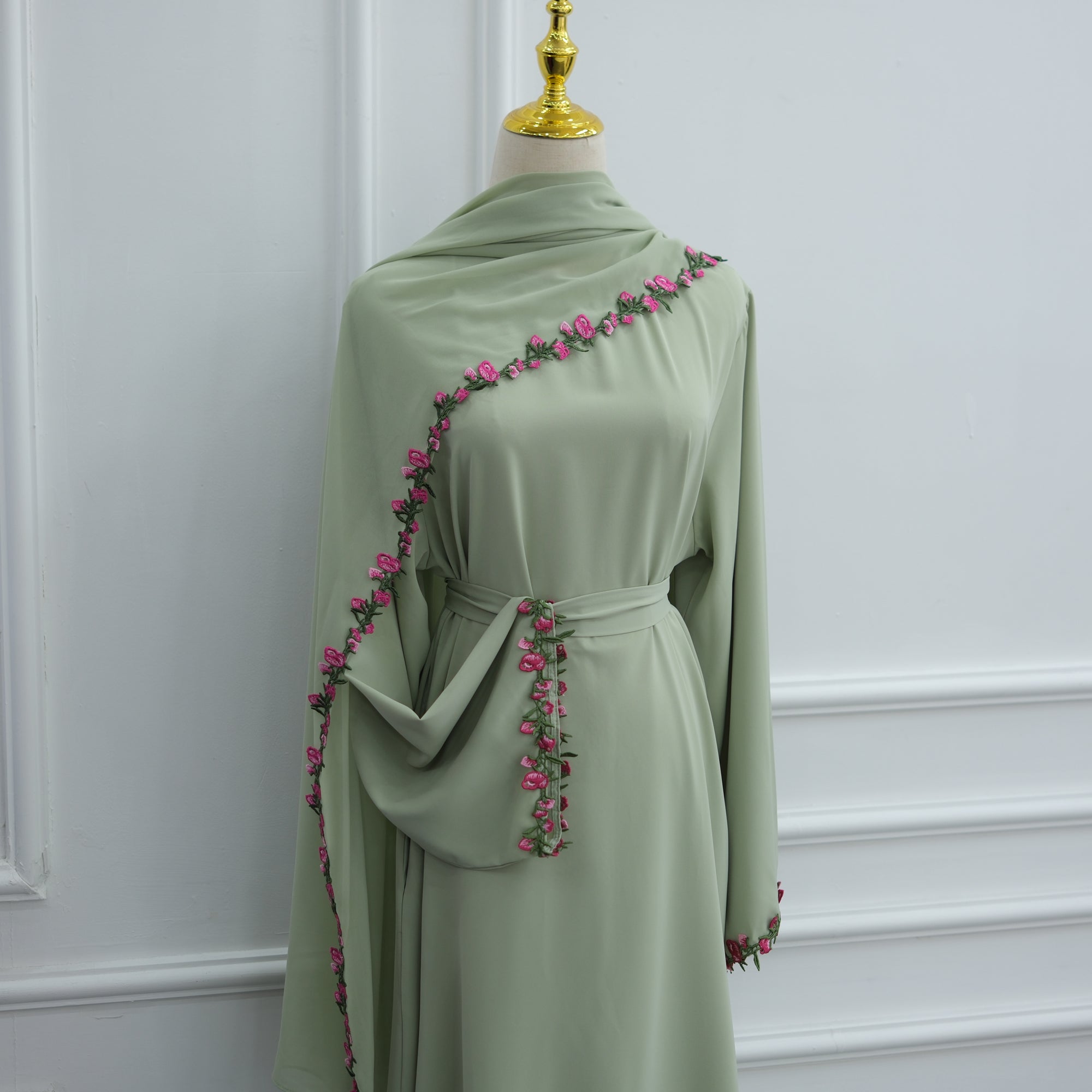 Nida Flower Lace Abaya Set
