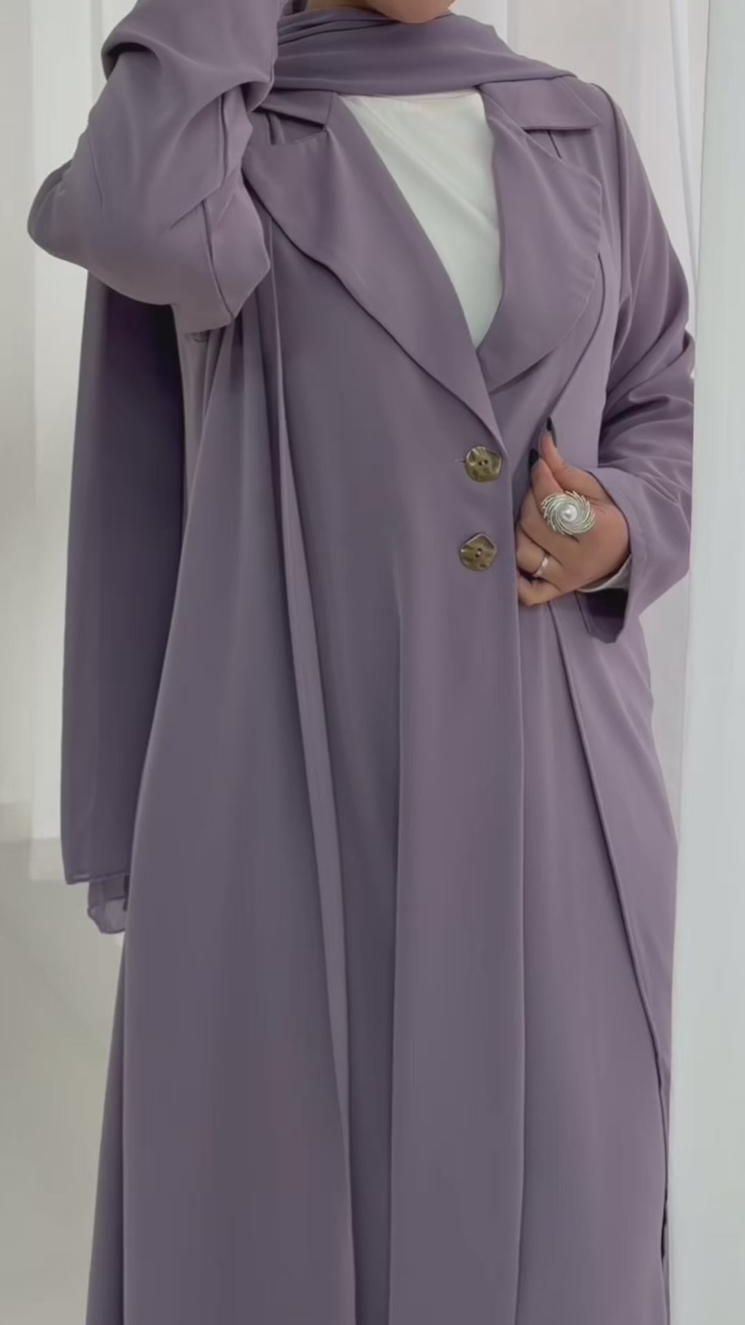 Modern Dubai Modest Coat Abaya - Noor & Grace