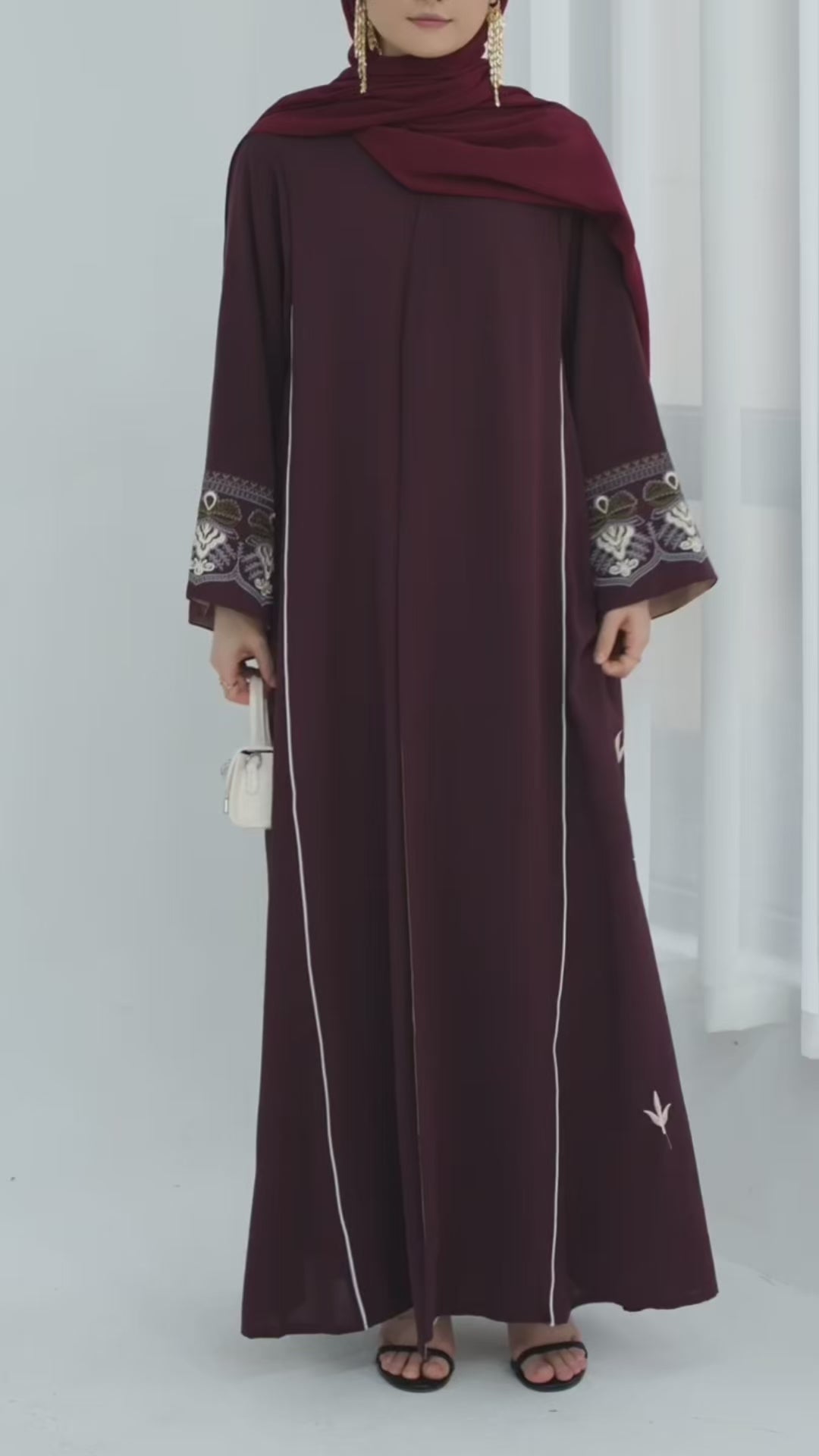 Abaya Malak Al Tatreez Embroidered Abaya - Noor & Grace