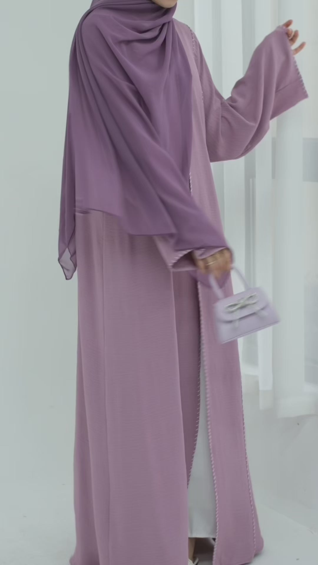 Hadiya Al Haya thread work abaya - Noor & Grace
