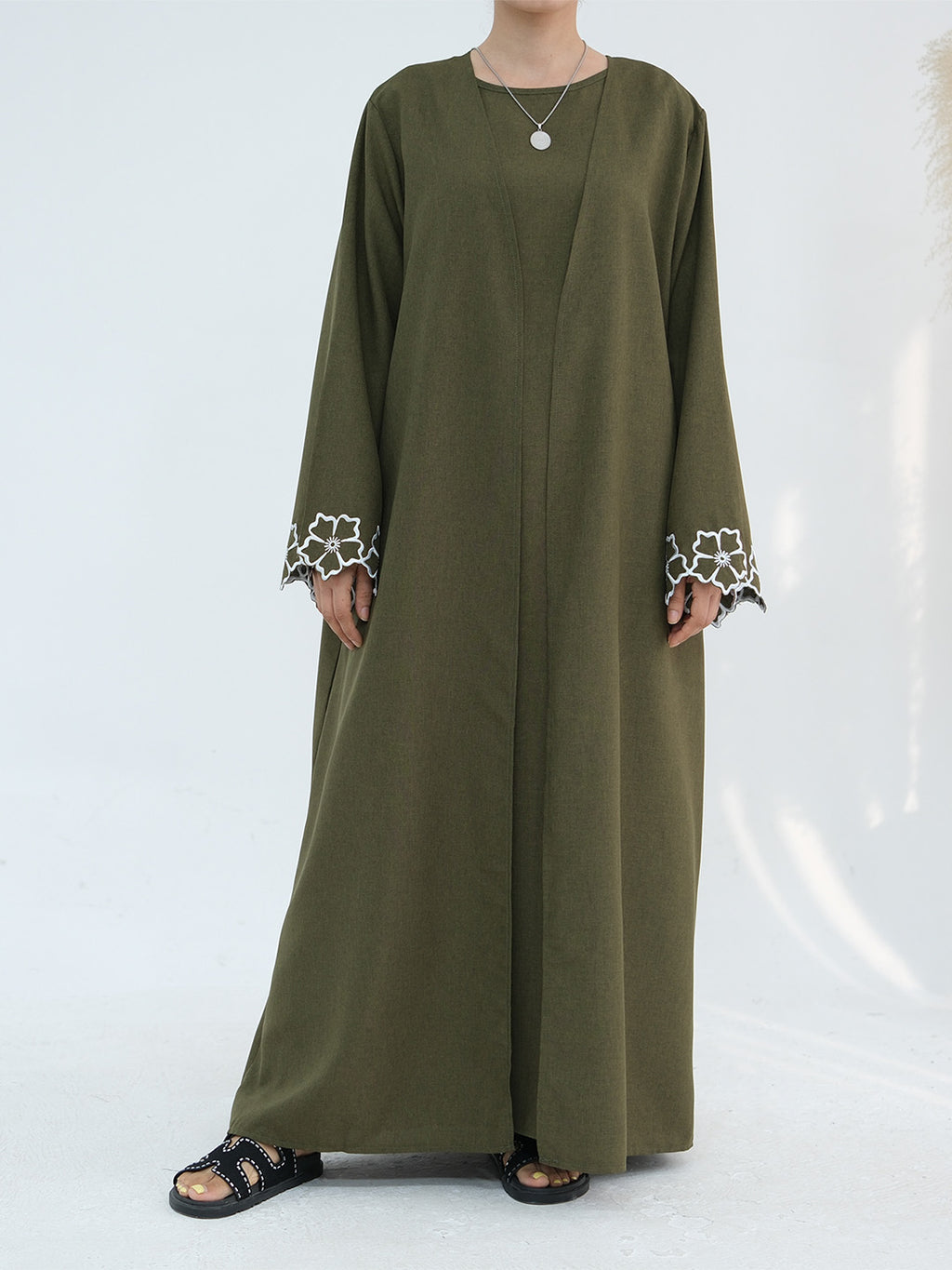 laylat-al-qamar-linen-cotton-abaya-coffee-black-army-green-noor-and-grace