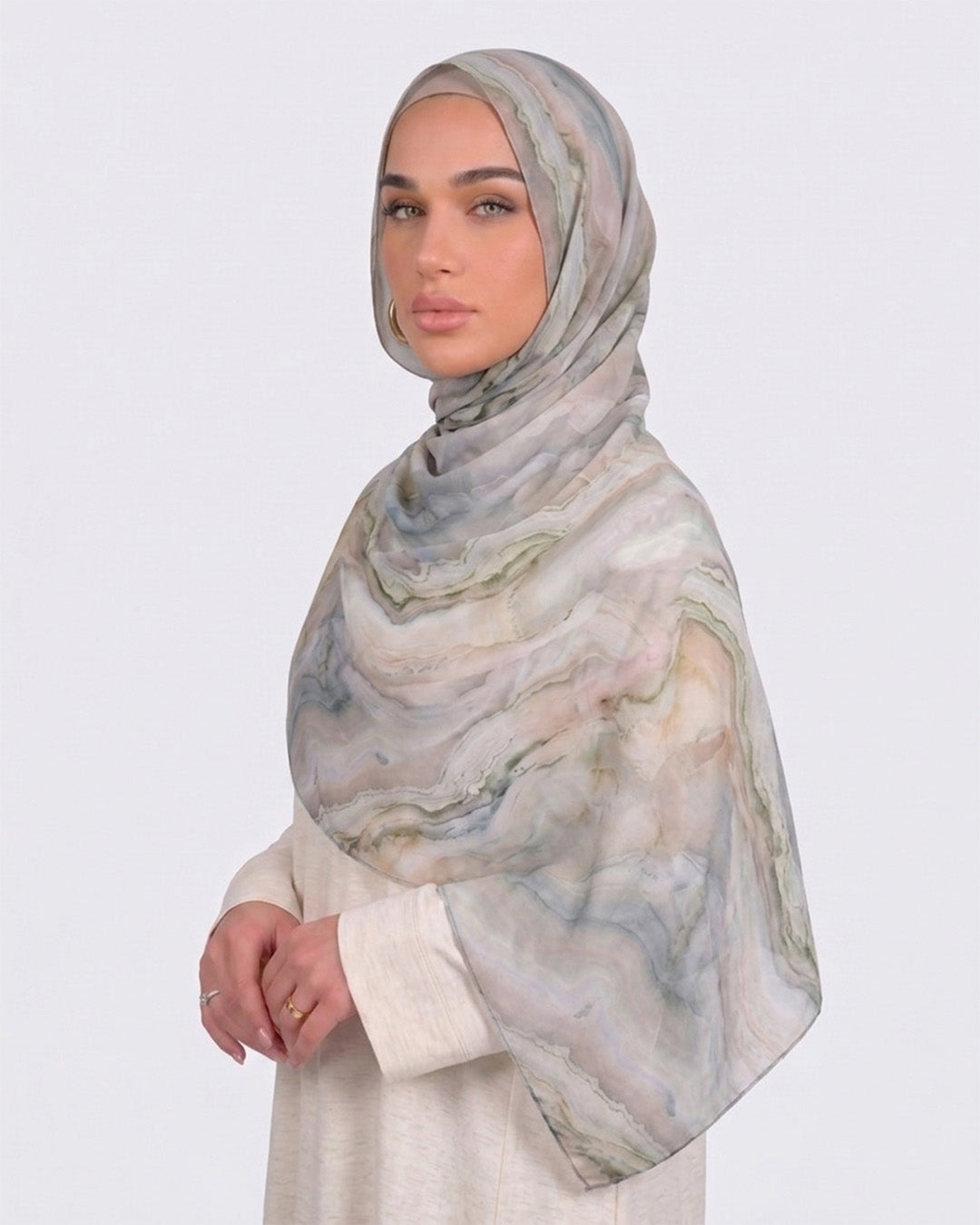 Sage Agate Printed Modal Hijab