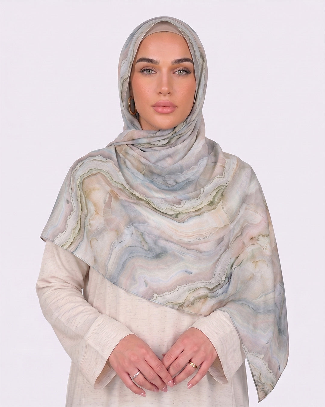 Sage Agate Printed Modal Hijab