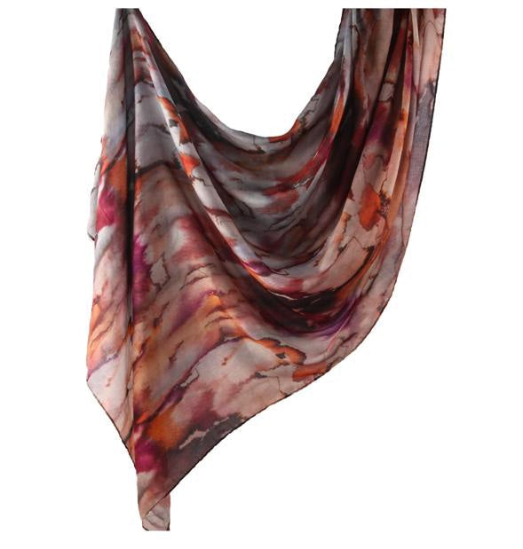 Marbled patterned fabric swatch on a white background