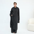 Striped Co-Ord Set – Lapel Buttoned Top & Wide-Leg Pants
